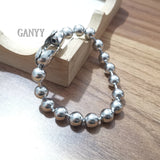 5pcs Stainless Steel Beaded Chain Ball Bracelet Bangle 6mm/8mm