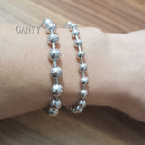 5pcs Stainless Steel Beaded Chain Ball Bracelet Bangle 6mm/8mm