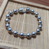 5pcs Stainless Steel Beaded Chain Ball Bracelet Bangle 6mm/8mm