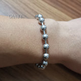 5pcs Stainless Steel Beaded Chain Ball Bracelet Bangle 6mm/8mm