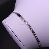 5pcs Stainless Steel Thin Chain ID Bracelet Bangle 8.26''