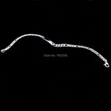 5pcs Stainless Steel Thin Chain ID Bracelet Bangle 8.26''