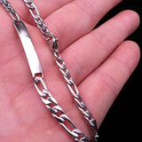 5pcs Stainless Steel Thin Chain ID Bracelet Bangle 8.26''