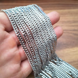 6m Silver Stainless Steel Double Chain Link DIY Necklace 4mm