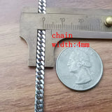 6m Silver Stainless Steel Double Chain Link DIY Necklace 4mm