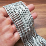 6m Silver Stainless Steel Double Chain Link DIY Necklace 4mm