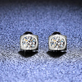 Heart Moissanite Stud Earrings, D Moissanite, Diamond Test Pass