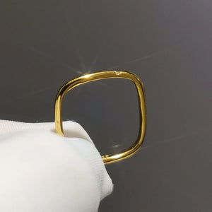 Square Ring Circle Pendant Necklace Women Wedding Necklace Chain