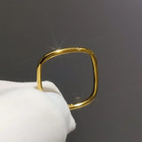 Square Ring Circle Pendant Necklace Women Wedding Necklace Chain