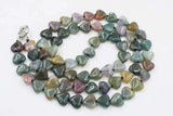 Agate Green Heart 12mm Necklace 30in Beads Nature Woman
