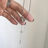 925 Sterling Silver Irregular Geometric Meteorite Choker Necklace Pendant