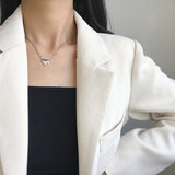 925 Sterling Silver Irregular Geometric Meteorite Choker Necklace Pendant