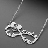 Infinity Heart Necklace with Engraved Photo Nameplate