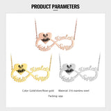 Infinity Heart Necklace with Engraved Photo Nameplate