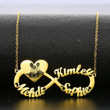 Infinity Heart Necklace with Engraved Photo Nameplate
