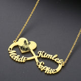 Infinity Heart Necklace with Engraved Photo Nameplate