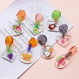 Acrylic Fruit Rabbit Ladybug Earrings DIY Jewelry