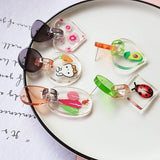 Acrylic Fruit Rabbit Ladybug Earrings DIY Jewelry