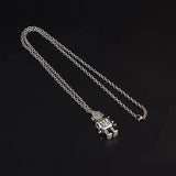 Vintage Metal Mini Robot Pendant Necklace Hip Hop Necklace