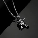 Vintage Metal Mini Robot Pendant Necklace Hip Hop Necklace