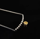Yellow Zircon Collarbone Chain Necklace for Women