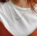Yellow Zircon Collarbone Chain Necklace for Women