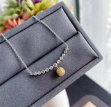 Yellow Zircon Collarbone Chain Necklace for Women