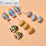 Hand-Painted Yellow Fish Ceramic Beads DIY Jewelry Material