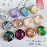 Japanese Ink Smudge Round Water Wave Pattern Resin Patch Material DIY Hairpin