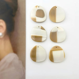 Retro Acetate Oval Pendant DIY Earrings Hand-made Materials