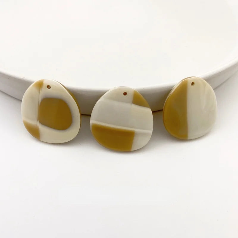 Retro Acetate Oval Pendant DIY Earrings Hand-made Materials