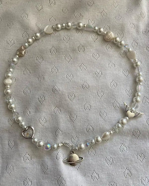 Y2K Glass Bead Choker Necklace