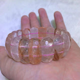 Iron Crystal Quartz Stone Beads Bracelet DIY Jewelry Bangle