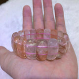 Iron Crystal Quartz Stone Beads Bracelet DIY Jewelry Bangle