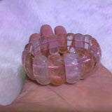 Iron Crystal Quartz Stone Beads Bracelet DIY Jewelry Bangle