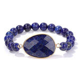 Stone Charm Bracelet - Amethysts Lapis Labradorite Howlite Jewelry