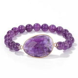 Stone Charm Bracelet - Amethysts Lapis Labradorite Howlite Jewelry