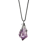 Rough Wire Wrapped Necklace Natural Reiki Healing Crystal Quartz Stone Pendant