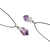 Rough Wire Wrapped Necklace Natural Reiki Healing Crystal Quartz Stone Pendant