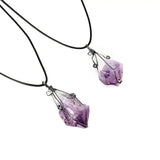 Rough Wire Wrapped Necklace Natural Reiki Healing Crystal Quartz Stone Pendant