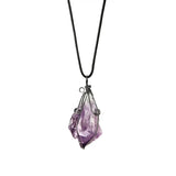 Rough Wire Wrapped Necklace Natural Reiki Healing Crystal Quartz Stone Pendant