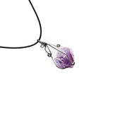 Rough Wire Wrapped Necklace Natural Reiki Healing Crystal Quartz Stone Pendant