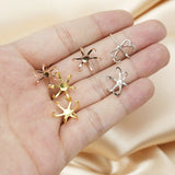 Irregular Stone Prong Claw Settings Earrings 925 Sterling Silver DIY Studs