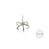 Irregular Stone Prong Claw Settings Earrings 925 Sterling Silver DIY Studs