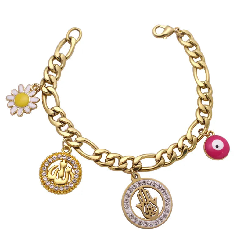 Islamic Baby Bracelet with Hamsa Hand of Fatima Evil Eye