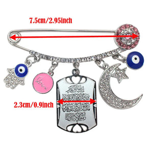 Islamic Evil Eye Hamsa Hand Amulet Brooch Baby Pin