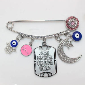 Islamic Evil Eye Hamsa Hand Amulet Brooch Baby Pin