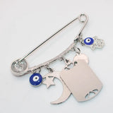 Islamic Evil Eye Hamsa Hand Amulet Brooch Baby Pin