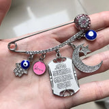 Islamic Evil Eye Hamsa Hand Amulet Brooch Baby Pin