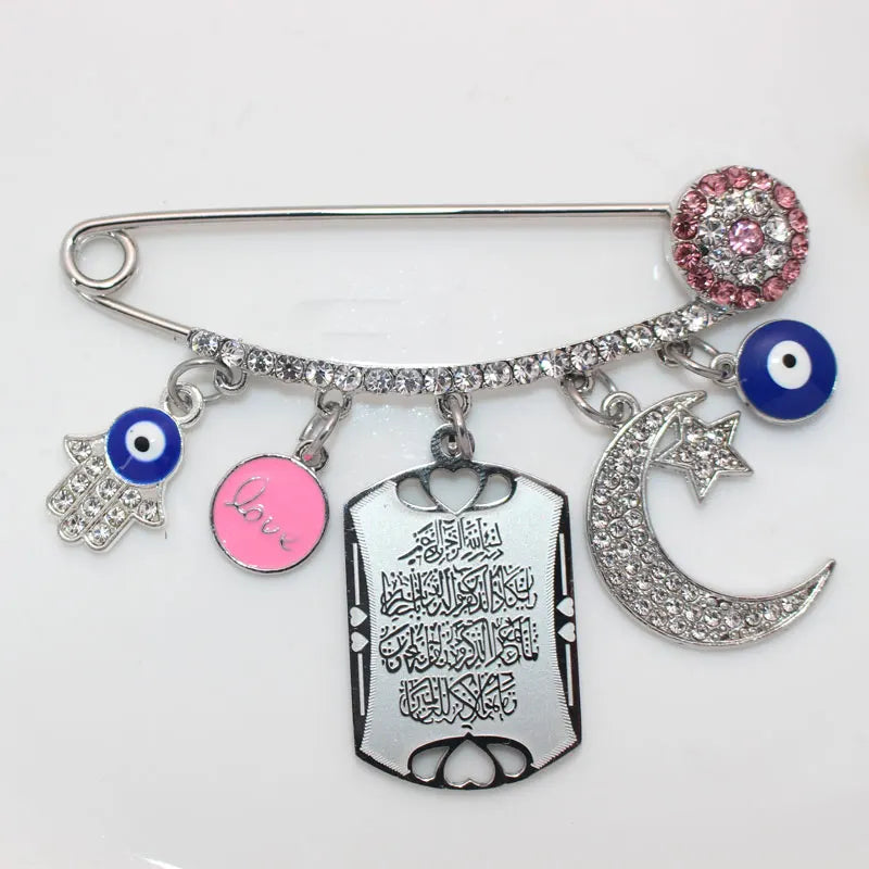Islamic Evil Eye Hamsa Hand Amulet Brooch Baby Pin